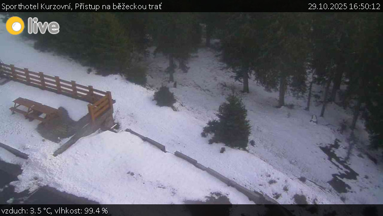 Sporthotel Kurzovní - Přístup na běžeckou trať - 29.10.2025 v 16:50 Sporthotel Kurzovní - Přístup na běžeckou trať - 29.10.2025 v 16:50
