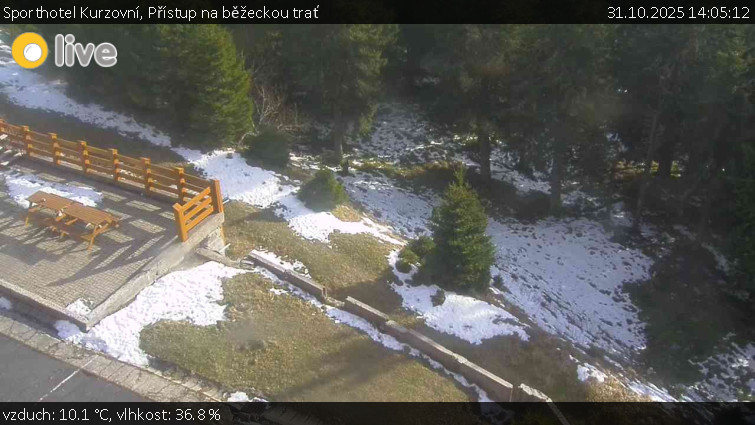 Sporthotel Kurzovní - Přístup na běžeckou trať - 31.10.2025 v 14:05 Sporthotel Kurzovní - Přístup na běžeckou trať - 31.10.2025 v 14:05