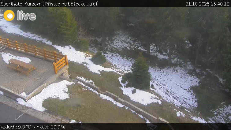 Sporthotel Kurzovní - Přístup na běžeckou trať - 31.10.2025 v 15:40 Sporthotel Kurzovní - Přístup na běžeckou trať - 31.10.2025 v 15:40