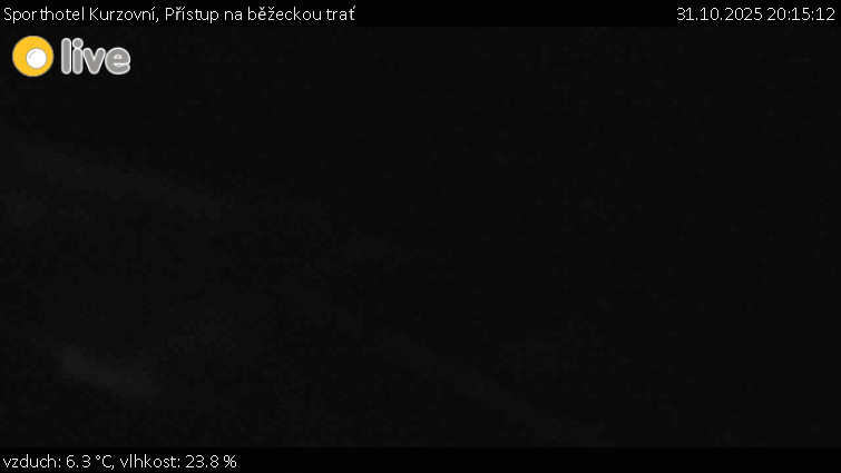 Sporthotel Kurzovní - Přístup na běžeckou trať - 31.10.2025 v 20:15 Sporthotel Kurzovní - Přístup na běžeckou trať - 31.10.2025 v 20:15