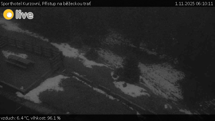 Sporthotel Kurzovní - Přístup na běžeckou trať - 1.11.2025 v 06:10 Sporthotel Kurzovní - Přístup na běžeckou trať - 1.11.2025 v 06:10