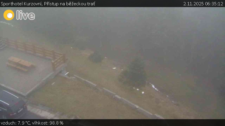 Sporthotel Kurzovní - Přístup na běžeckou trať - 2.11.2025 v 06:35 Sporthotel Kurzovní - Přístup na běžeckou trať - 2.11.2025 v 06:35