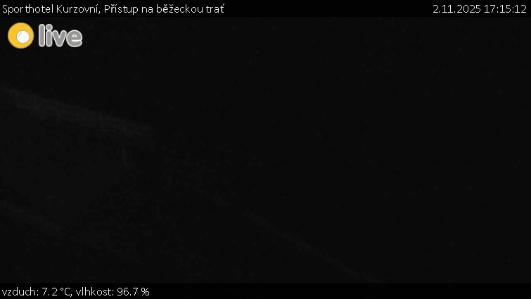 Sporthotel Kurzovní - Přístup na běžeckou trať - 2.11.2025 v 17:15 Sporthotel Kurzovní - Přístup na běžeckou trať - 2.11.2025 v 17:15