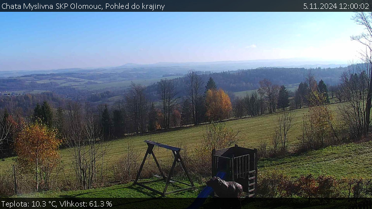 Chata Myslivna SKP Olomouc - Pohled do krajiny - 5.11.2024 v 12:00 Chata Myslivna SKP Olomouc - Pohled do krajiny - 5.11.2024 v 12:00