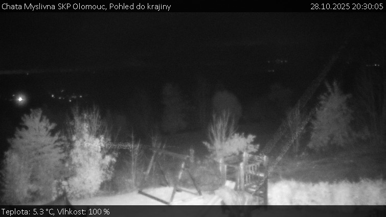 Chata Myslivna SKP Olomouc - Pohled do krajiny - 28.10.2025 v 20:30 Chata Myslivna SKP Olomouc - Pohled do krajiny - 28.10.2025 v 20:30