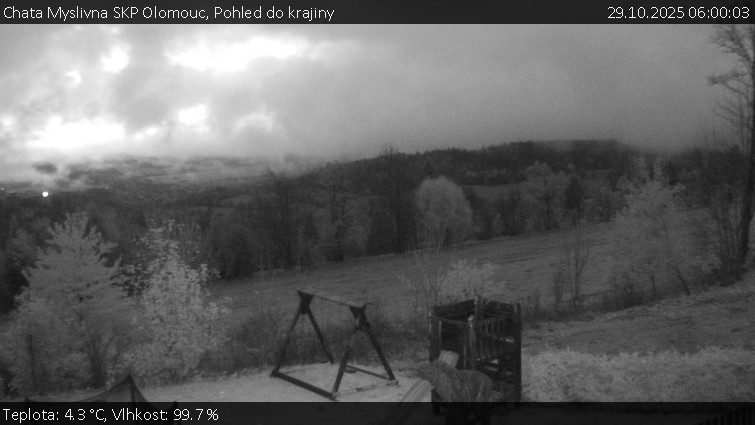 Chata Myslivna SKP Olomouc - Pohled do krajiny - 29.10.2025 v 06:00 Chata Myslivna SKP Olomouc - Pohled do krajiny - 29.10.2025 v 06:00