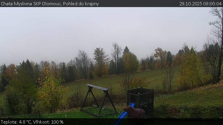 Chata Myslivna SKP Olomouc - Pohled do krajiny - 29.10.2025 v 08:00 Chata Myslivna SKP Olomouc - Pohled do krajiny - 29.10.2025 v 08:00