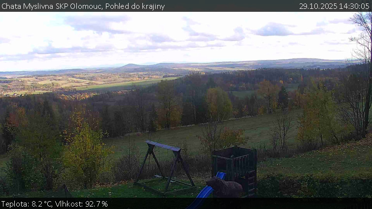 Chata Myslivna SKP Olomouc - Pohled do krajiny - 29.10.2025 v 14:30 Chata Myslivna SKP Olomouc - Pohled do krajiny - 29.10.2025 v 14:30