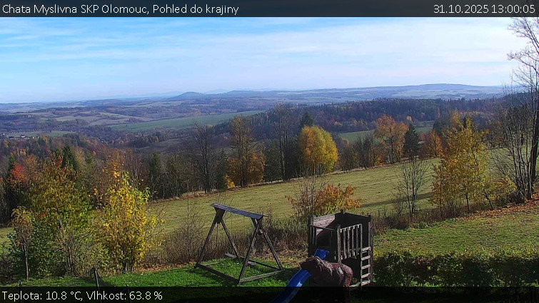 Chata Myslivna SKP Olomouc - Pohled do krajiny - 31.10.2025 v 13:00 Chata Myslivna SKP Olomouc - Pohled do krajiny - 31.10.2025 v 13:00
