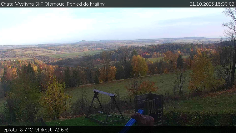 Chata Myslivna SKP Olomouc - Pohled do krajiny - 31.10.2025 v 15:30 Chata Myslivna SKP Olomouc - Pohled do krajiny - 31.10.2025 v 15:30