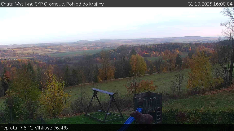 Chata Myslivna SKP Olomouc - Pohled do krajiny - 31.10.2025 v 16:00 Chata Myslivna SKP Olomouc - Pohled do krajiny - 31.10.2025 v 16:00