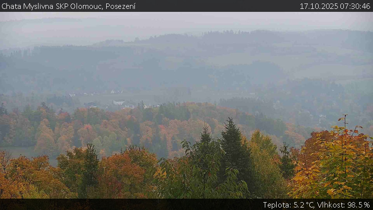 Chata Myslivna SKP Olomouc - Posezení - 17.10.2025 v 07:30 Chata Myslivna SKP Olomouc - Posezení - 17.10.2025 v 07:30
