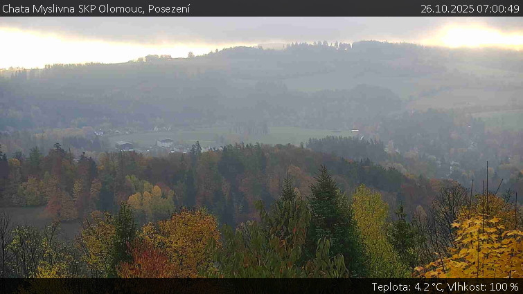 Chata Myslivna SKP Olomouc - Posezení - 26.10.2025 v 07:00 Chata Myslivna SKP Olomouc - Posezení - 26.10.2025 v 07:00