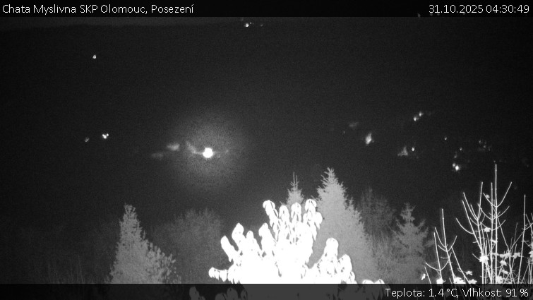 Chata Myslivna SKP Olomouc - Posezení - 31.10.2025 v 04:30 Chata Myslivna SKP Olomouc - Posezení - 31.10.2025 v 04:30