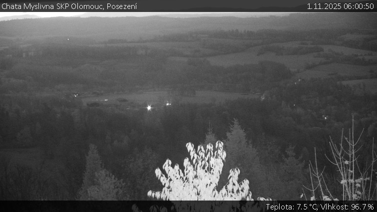 Chata Myslivna SKP Olomouc - Posezení - 1.11.2025 v 06:00 Chata Myslivna SKP Olomouc - Posezení - 1.11.2025 v 06:00