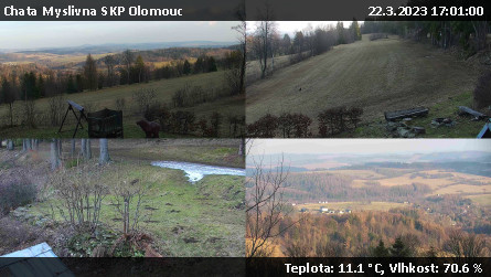 Chata Myslivna SKP Olomouc - Sdružený snímek okolí chaty Myslivna - 22.3.2023 v 17:01