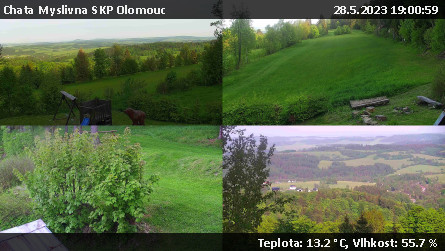 Chata Myslivna SKP Olomouc - Sdružený snímek okolí chaty Myslivna - 28.5.2023 v 19:00