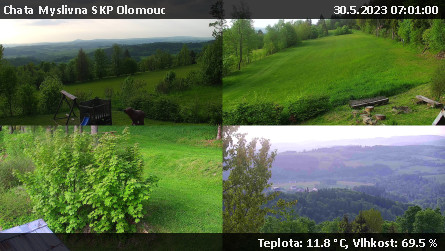 Chata Myslivna SKP Olomouc - Sdružený snímek okolí chaty Myslivna - 30.5.2023 v 07:01