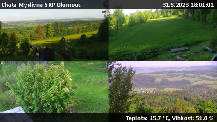 Chata Myslivna SKP Olomouc - Sdružený snímek okolí chaty Myslivna - 31.5.2023 v 18:01