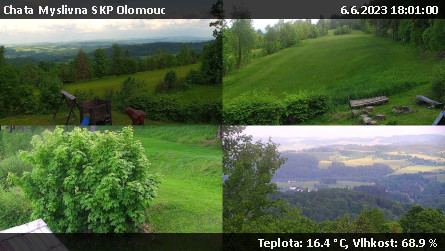 Chata Myslivna SKP Olomouc - Sdružený snímek okolí chaty Myslivna - 6.6.2023 v 18:01
