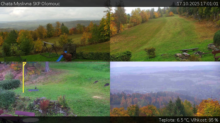Chata Myslivna SKP Olomouc - Sdružený snímek okolí chaty Myslivna - 17.10.2025 v 17:01 Chata Myslivna SKP Olomouc - Sdružený snímek okolí chaty Myslivna - 17.10.2025 v 17:01