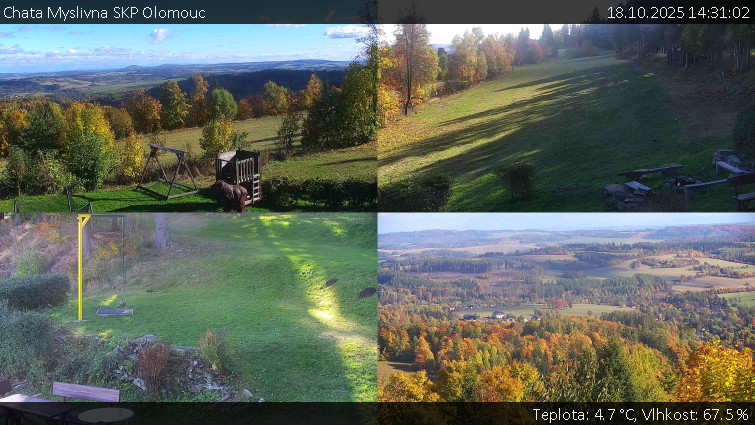 Chata Myslivna SKP Olomouc - Sdružený snímek okolí chaty Myslivna - 18.10.2025 v 14:31 Chata Myslivna SKP Olomouc - Sdružený snímek okolí chaty Myslivna - 18.10.2025 v 14:31