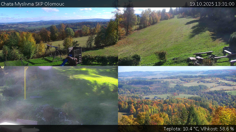 Chata Myslivna SKP Olomouc - Sdružený snímek okolí chaty Myslivna - 19.10.2025 v 13:31 Chata Myslivna SKP Olomouc - Sdružený snímek okolí chaty Myslivna - 19.10.2025 v 13:31