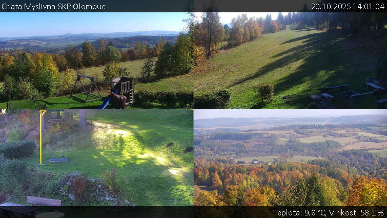 Chata Myslivna SKP Olomouc - Sdružený snímek okolí chaty Myslivna - 20.10.2025 v 14:01 Chata Myslivna SKP Olomouc - Sdružený snímek okolí chaty Myslivna - 20.10.2025 v 14:01