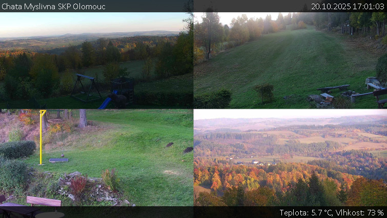 Chata Myslivna SKP Olomouc - Sdružený snímek okolí chaty Myslivna - 20.10.2025 v 17:01 Chata Myslivna SKP Olomouc - Sdružený snímek okolí chaty Myslivna - 20.10.2025 v 17:01