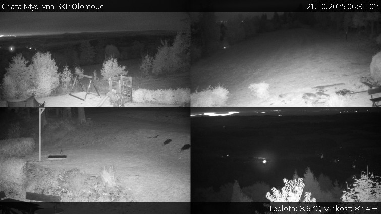 Chata Myslivna SKP Olomouc - Sdružený snímek okolí chaty Myslivna - 21.10.2025 v 06:31 Chata Myslivna SKP Olomouc - Sdružený snímek okolí chaty Myslivna - 21.10.2025 v 06:31