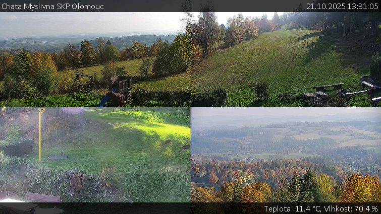 Chata Myslivna SKP Olomouc - Sdružený snímek okolí chaty Myslivna - 21.10.2025 v 13:31 Chata Myslivna SKP Olomouc - Sdružený snímek okolí chaty Myslivna - 21.10.2025 v 13:31