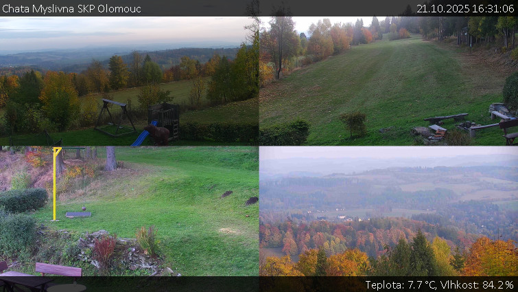 Chata Myslivna SKP Olomouc - Sdružený snímek okolí chaty Myslivna - 21.10.2025 v 16:31 Chata Myslivna SKP Olomouc - Sdružený snímek okolí chaty Myslivna - 21.10.2025 v 16:31