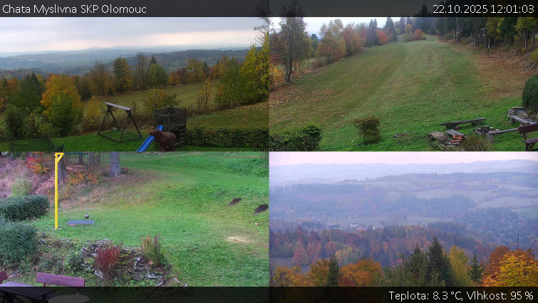 Chata Myslivna SKP Olomouc - Sdružený snímek okolí chaty Myslivna - 22.10.2025 v 12:01 Chata Myslivna SKP Olomouc - Sdružený snímek okolí chaty Myslivna - 22.10.2025 v 12:01