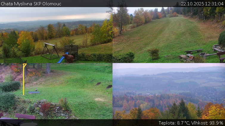 Chata Myslivna SKP Olomouc - Sdružený snímek okolí chaty Myslivna - 22.10.2025 v 12:31 Chata Myslivna SKP Olomouc - Sdružený snímek okolí chaty Myslivna - 22.10.2025 v 12:31