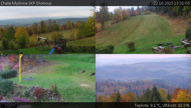 Chata Myslivna SKP Olomouc - Sdružený snímek okolí chaty Myslivna - 22.10.2025 v 13:31 Chata Myslivna SKP Olomouc - Sdružený snímek okolí chaty Myslivna - 22.10.2025 v 13:31