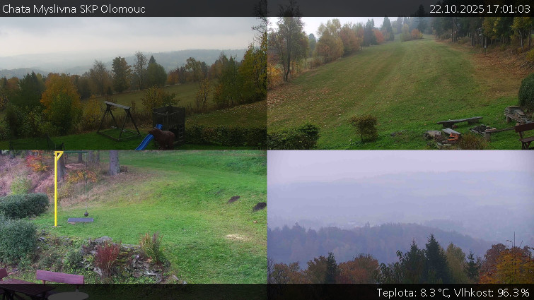 Chata Myslivna SKP Olomouc - Sdružený snímek okolí chaty Myslivna - 22.10.2025 v 17:01 Chata Myslivna SKP Olomouc - Sdružený snímek okolí chaty Myslivna - 22.10.2025 v 17:01