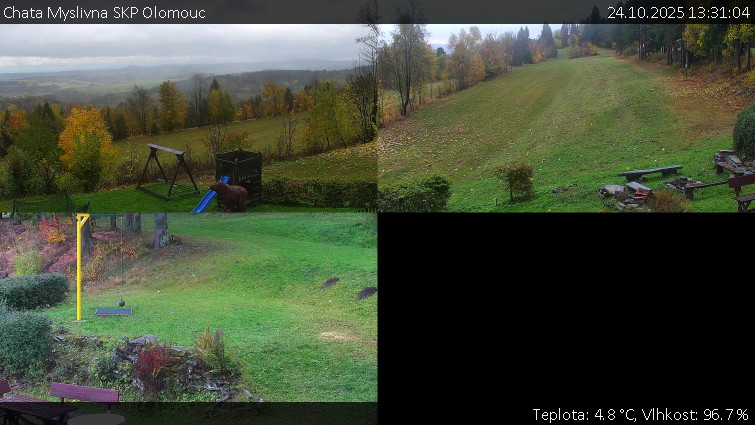 Chata Myslivna SKP Olomouc - Sdružený snímek okolí chaty Myslivna - 24.10.2025 v 13:31 Chata Myslivna SKP Olomouc - Sdružený snímek okolí chaty Myslivna - 24.10.2025 v 13:31
