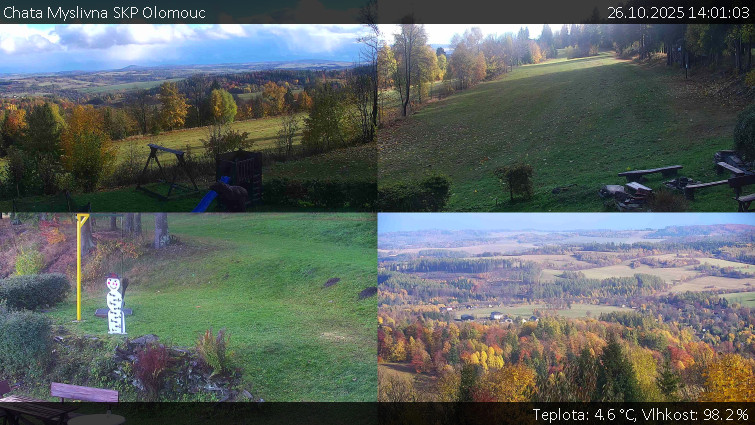 Chata Myslivna SKP Olomouc - Sdružený snímek okolí chaty Myslivna - 26.10.2025 v 14:01 Chata Myslivna SKP Olomouc - Sdružený snímek okolí chaty Myslivna - 26.10.2025 v 14:01