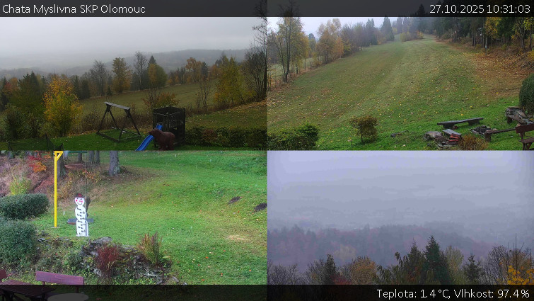 Chata Myslivna SKP Olomouc - Sdružený snímek okolí chaty Myslivna - 27.10.2025 v 10:31 Chata Myslivna SKP Olomouc - Sdružený snímek okolí chaty Myslivna - 27.10.2025 v 10:31