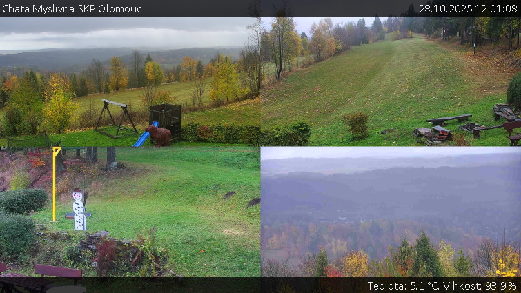 Chata Myslivna SKP Olomouc - Sdružený snímek okolí chaty Myslivna - 28.10.2025 v 12:01 Chata Myslivna SKP Olomouc - Sdružený snímek okolí chaty Myslivna - 28.10.2025 v 12:01