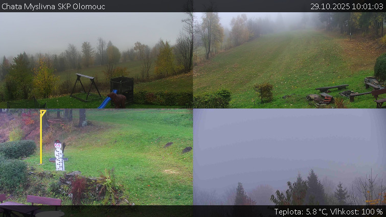 Chata Myslivna SKP Olomouc - Sdružený snímek okolí chaty Myslivna - 29.10.2025 v 10:01 Chata Myslivna SKP Olomouc - Sdružený snímek okolí chaty Myslivna - 29.10.2025 v 10:01