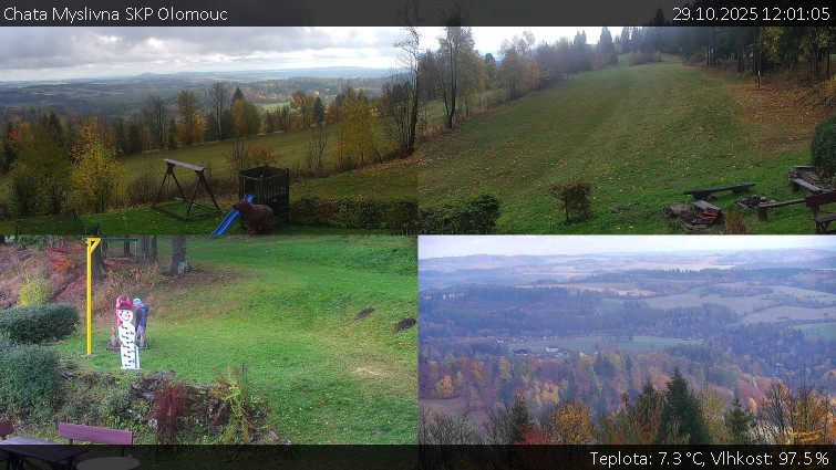 Chata Myslivna SKP Olomouc - Sdružený snímek okolí chaty Myslivna - 29.10.2025 v 12:01 Chata Myslivna SKP Olomouc - Sdružený snímek okolí chaty Myslivna - 29.10.2025 v 12:01