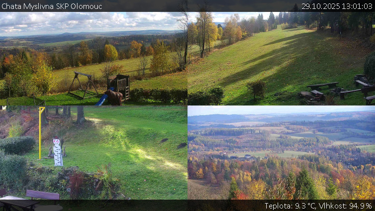 Chata Myslivna SKP Olomouc - Sdružený snímek okolí chaty Myslivna - 29.10.2025 v 13:01 Chata Myslivna SKP Olomouc - Sdružený snímek okolí chaty Myslivna - 29.10.2025 v 13:01