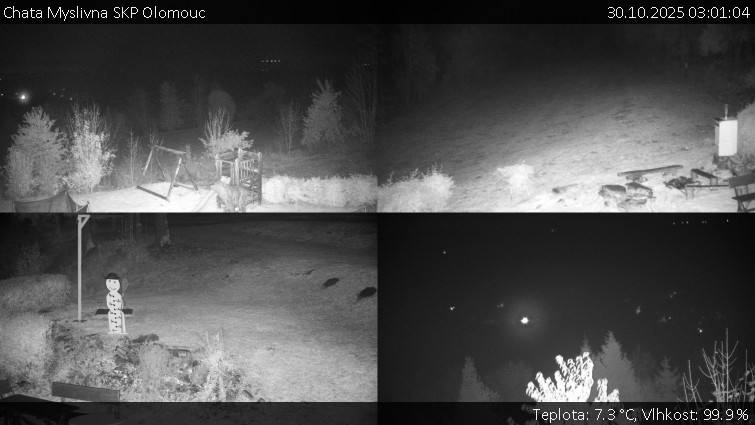 Chata Myslivna SKP Olomouc - Sdružený snímek okolí chaty Myslivna - 30.10.2025 v 03:01 Chata Myslivna SKP Olomouc - Sdružený snímek okolí chaty Myslivna - 30.10.2025 v 03:01