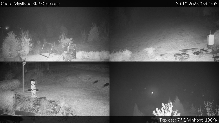 Chata Myslivna SKP Olomouc - Sdružený snímek okolí chaty Myslivna - 30.10.2025 v 05:01 Chata Myslivna SKP Olomouc - Sdružený snímek okolí chaty Myslivna - 30.10.2025 v 05:01