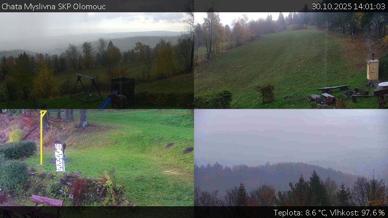 Chata Myslivna SKP Olomouc - Sdružený snímek okolí chaty Myslivna - 30.10.2025 v 14:01 Chata Myslivna SKP Olomouc - Sdružený snímek okolí chaty Myslivna - 30.10.2025 v 14:01