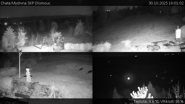 Chata Myslivna SKP Olomouc - Sdružený snímek okolí chaty Myslivna - 30.10.2025 v 18:01 Chata Myslivna SKP Olomouc - Sdružený snímek okolí chaty Myslivna - 30.10.2025 v 18:01