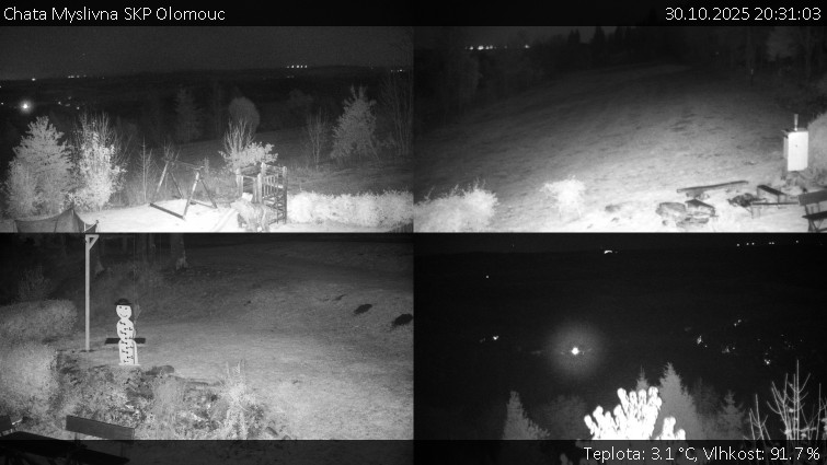 Chata Myslivna SKP Olomouc - Sdružený snímek okolí chaty Myslivna - 30.10.2025 v 20:31 Chata Myslivna SKP Olomouc - Sdružený snímek okolí chaty Myslivna - 30.10.2025 v 20:31