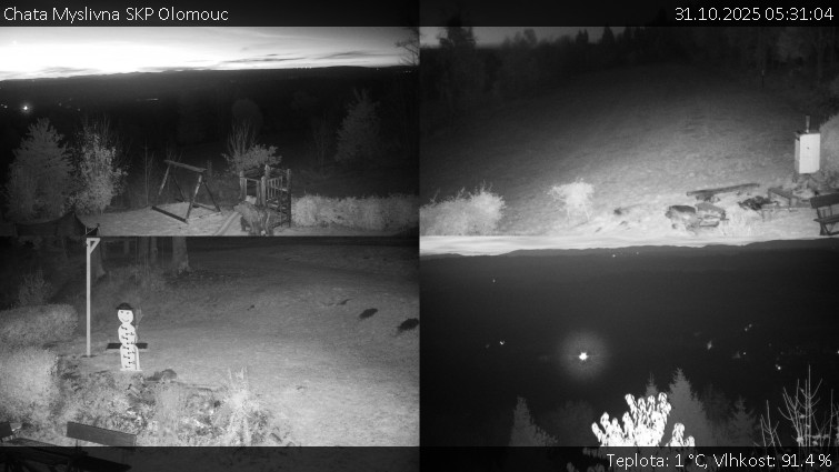 Chata Myslivna SKP Olomouc - Sdružený snímek okolí chaty Myslivna - 31.10.2025 v 05:31 Chata Myslivna SKP Olomouc - Sdružený snímek okolí chaty Myslivna - 31.10.2025 v 05:31