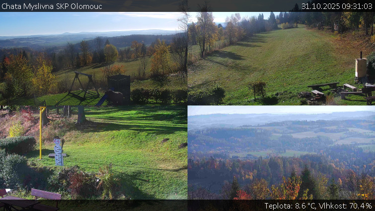 Chata Myslivna SKP Olomouc - Sdružený snímek okolí chaty Myslivna - 31.10.2025 v 09:31 Chata Myslivna SKP Olomouc - Sdružený snímek okolí chaty Myslivna - 31.10.2025 v 09:31